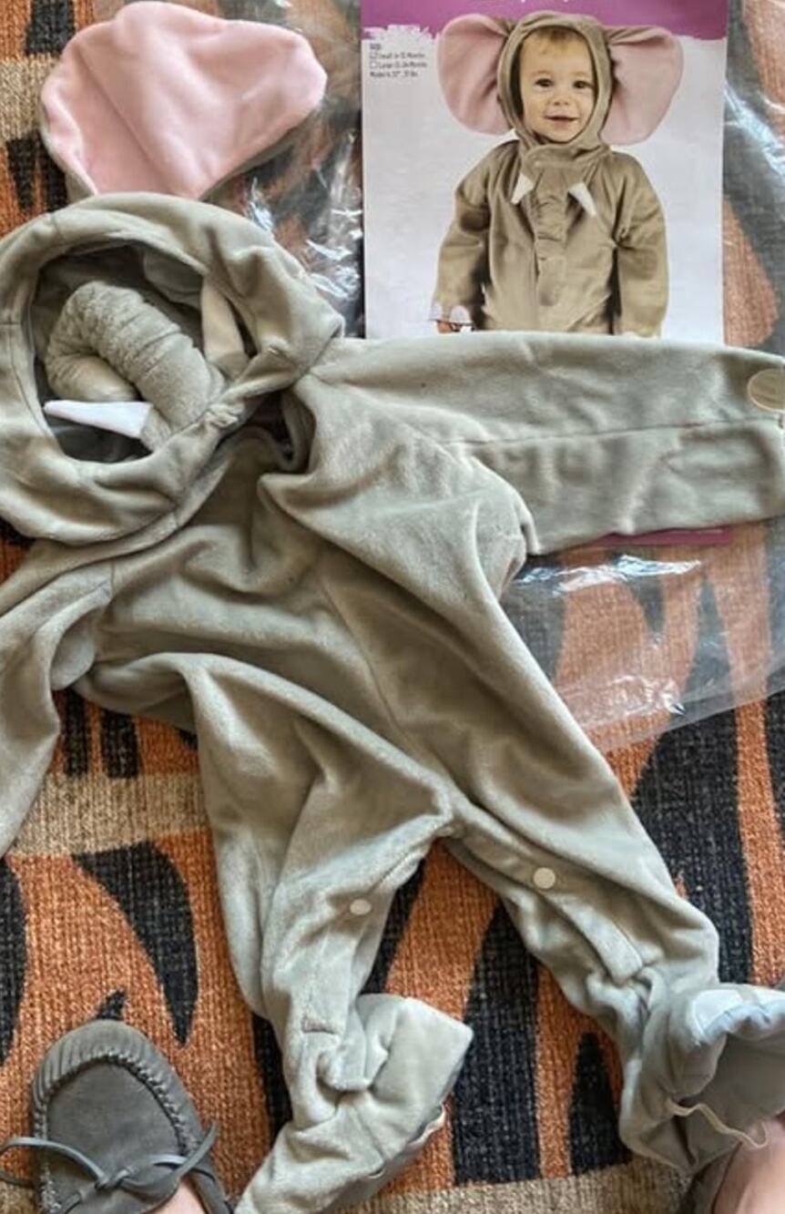 NEW Baby Halloween Costume Cuddly Elephant Sz Small 6-12 Months NEW